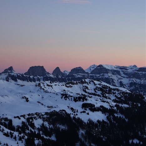 Die Churfisten und der Säntis im Abendlicht