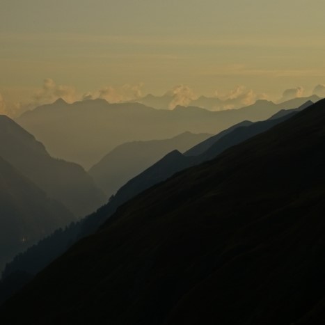 Abendstimmung auf der Motterascio-Hütte