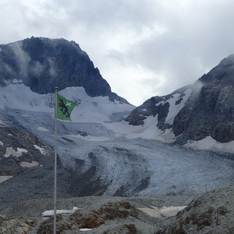 Ausblick von der Rotonod-Hütte auf den Witenwasserengletscher