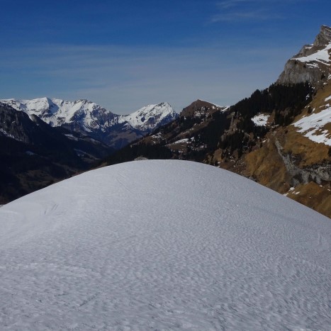 Zwischen Schnee und aperen Grashängen
